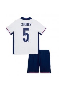 Engeland John Stones #5 Babytruitje Thuis tenue Kind EK 2024 Korte Mouw (+ Korte broeken)